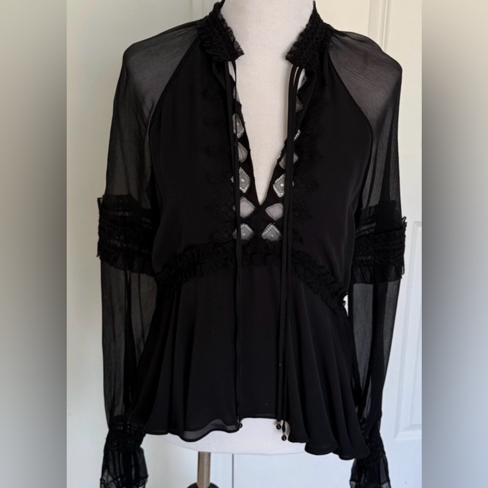 Jonathan Simkhai Black Sheer Top